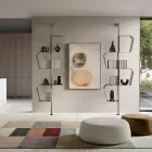 Målad metallbokhylla med justerbara ben Tillverkad i Italien - Fernanda Viadurini