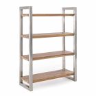 Modern bokhylla med struktur i förkromat stål och Homemotion - Lisotta Viadurini