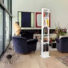 Modern golvbokhylla med vitmetallhyllor tillverkad i Italien - Bolivia Viadurini