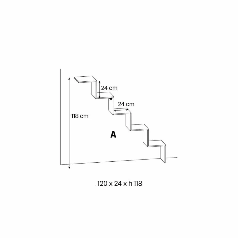 Bokhylla för föremål på väggen Originaldesign i glasstege - Volano Viadurini