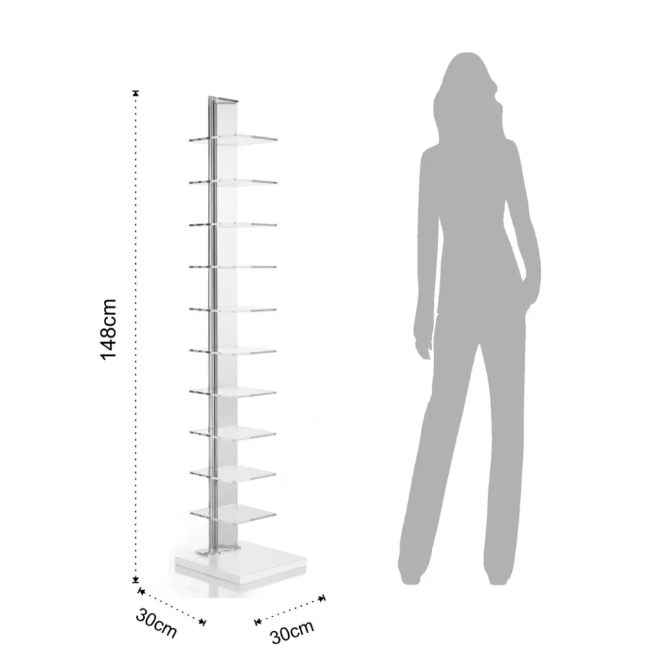 Bokhylla gjord av transparent akryl - krom Viadurini