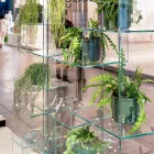 Vardagsrumsbokhylla i extra klart glas med eller utan lådor Made in Italy - Linzy Viadurini