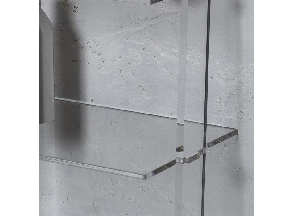 Vardagsrumsbokhylla i transparent akrylkristall 2 storlekar - Parotta Viadurini