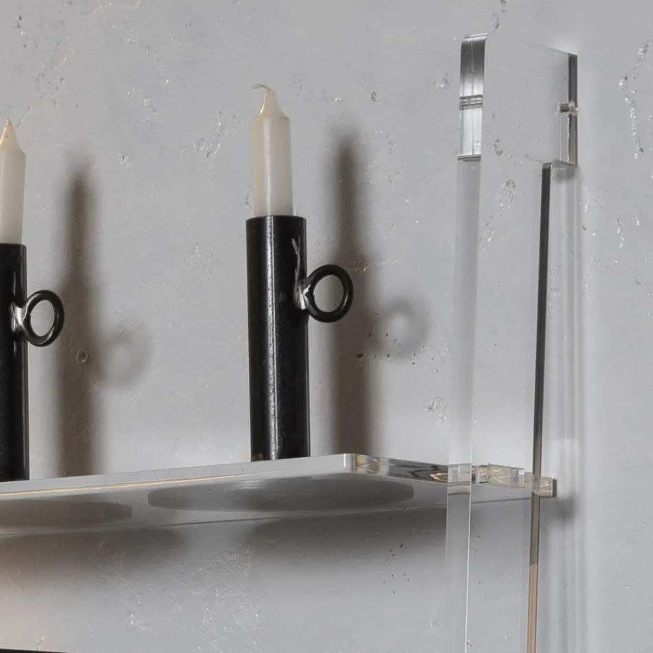 Vardagsrumsbokhylla i transparent akrylkristall 2 storlekar - Parotta Viadurini