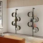 Fatima målad metall vertikal bokhylla med justerbara ben Viadurini