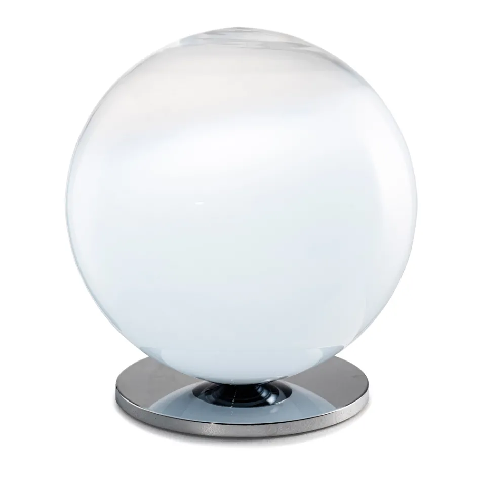 Isotta bordslampa i glas och metall i två storlekar Tillverkad i Italien Viadurini