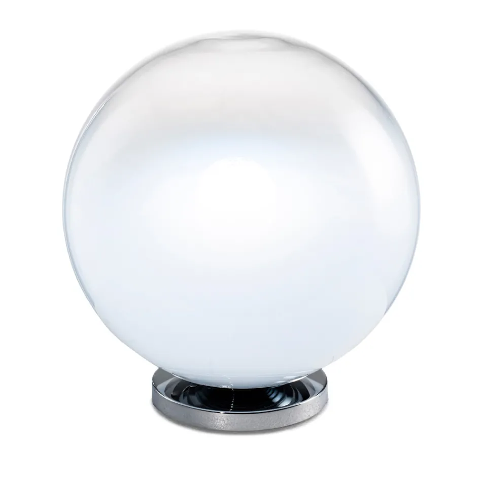 Isotta bordslampa i glas och metall i två storlekar Tillverkad i Italien Viadurini