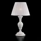 Trälampa med lampskärm tillverkad i Italien för inredning - Florens Viadurini