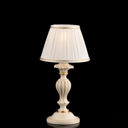 Trälampa med lampskärm tillverkad i Italien för inredning - Milano Viadurini