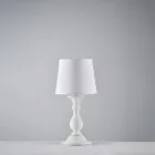 Trälampa med italiensktillverkad lampskärm för inredning - Siena Viadurini