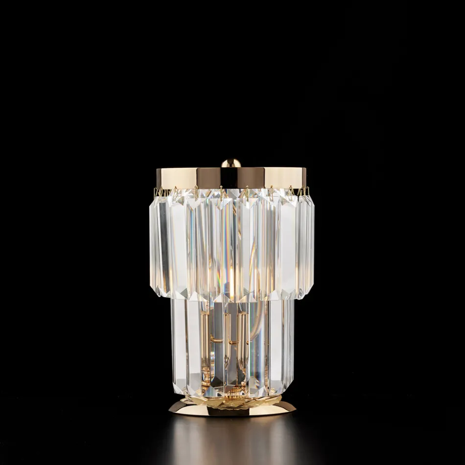 Bordlampa i järn och förgyllt med strass Tillverkad i Italien för inredning - Wien Viadurini