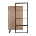 Skänk 2 dörrar 2 lådor i mangoträ och stål Homemotion - Signorino Viadurini