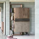 Skänk 2 dörrar 2 lådor i mangoträ och stål Homemotion - Signorino Viadurini