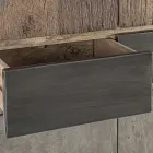 Skänk 2 dörrar 2 lådor i mangoträ och stål Homemotion - Signorino Viadurini