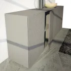 Skänk 4 dörrar i lerlackad Mdf med basrelief Made in Italy - Lolla Viadurini