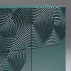 5-dörrars skänk i lackerad MDF med handgraverad och färdig dekoration - Krabba Viadurini