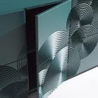 5-dörrars skänk i lackerad MDF med handgraverad och färdig dekoration - Krabba Viadurini