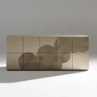 5-dörrars skänk i lackerad MDF med handgraverad och färdig dekoration - Krabba Viadurini