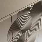 5-dörrars skänk i lackerad MDF med handgraverad och färdig dekoration - Krabba Viadurini