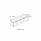 Vägghängande skänk i matt vitt trä och speglade glasögon - Senese Viadurini