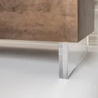 Skänk med 2 dörrar och 2 centrala öppna fack i melamin Tillverkad i Italien - Minnie Viadurini