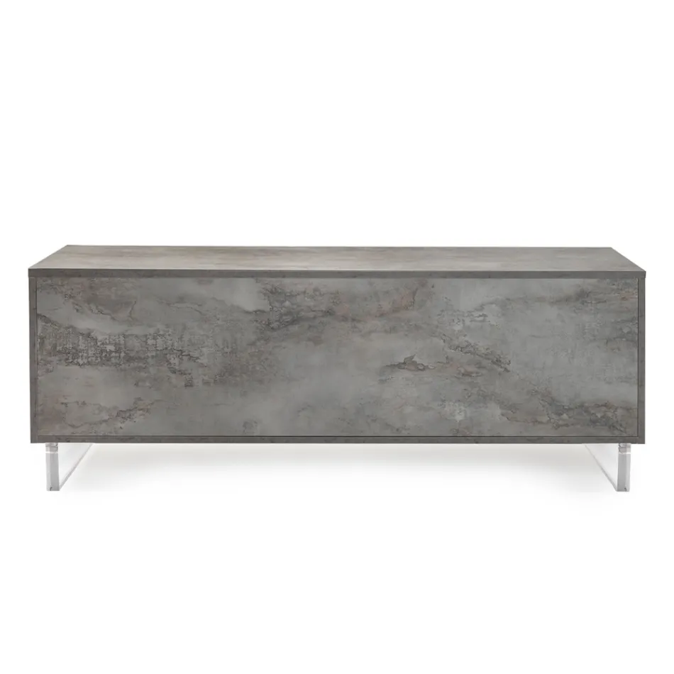 Skänk med 2 dörrar och 2 centrala öppna fack i melamin Tillverkad i Italien - Minnie Viadurini