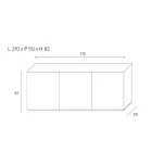 Skänk med 3 dörrar och 3 innerhyllor, dekoration i gjuterialuminium - Scorpion Viadurini