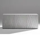 Skänk med 3 dörrar och 3 innerhyllor, dekoration i gjuterialuminium - Scorpion Viadurini