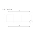 Skänk med 3 dörrar och 3 innerhyllor, dekoration i gjuterialuminium - Scorpion Viadurini