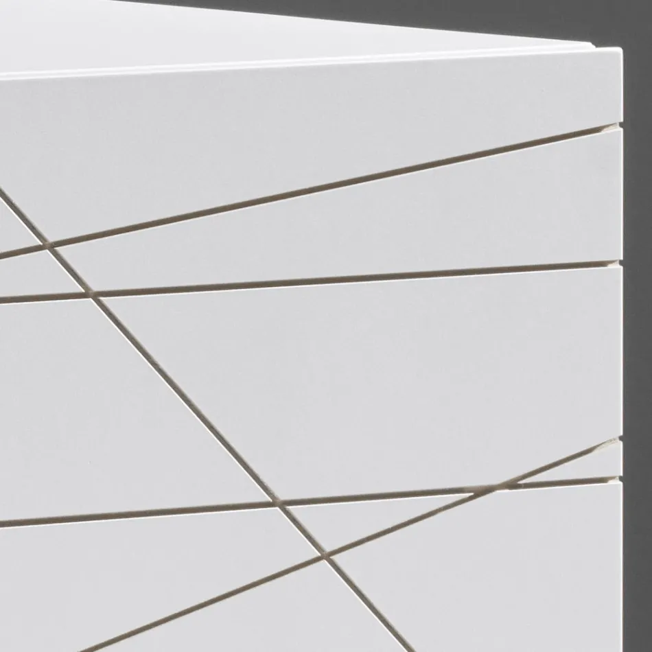 Skänk med 3 dörrar i målat träagglomerat - Ariete Viadurini