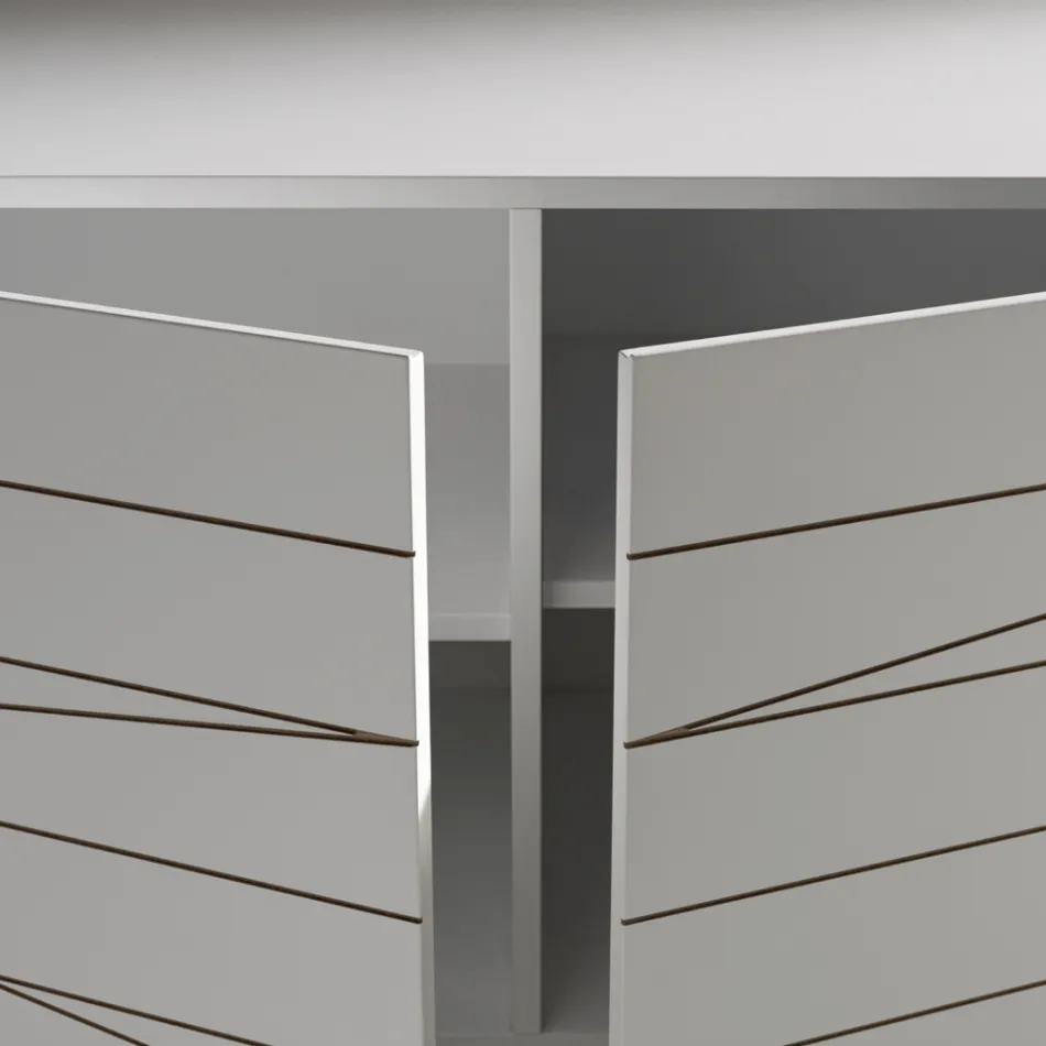 Skänk med 3 dörrar i målat träagglomerat - Ariete Viadurini