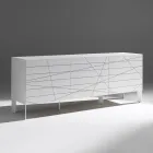 Skänk med 3 dörrar i målat träagglomerat - Ariete Viadurini