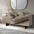 Skänk med 3 lackerade MDF-dörrar täckta med spegelglas - Diletta Viadurini