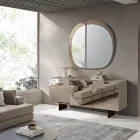 Skänk med 3 lackerade MDF-dörrar täckta med spegelglas - Diletta Viadurini