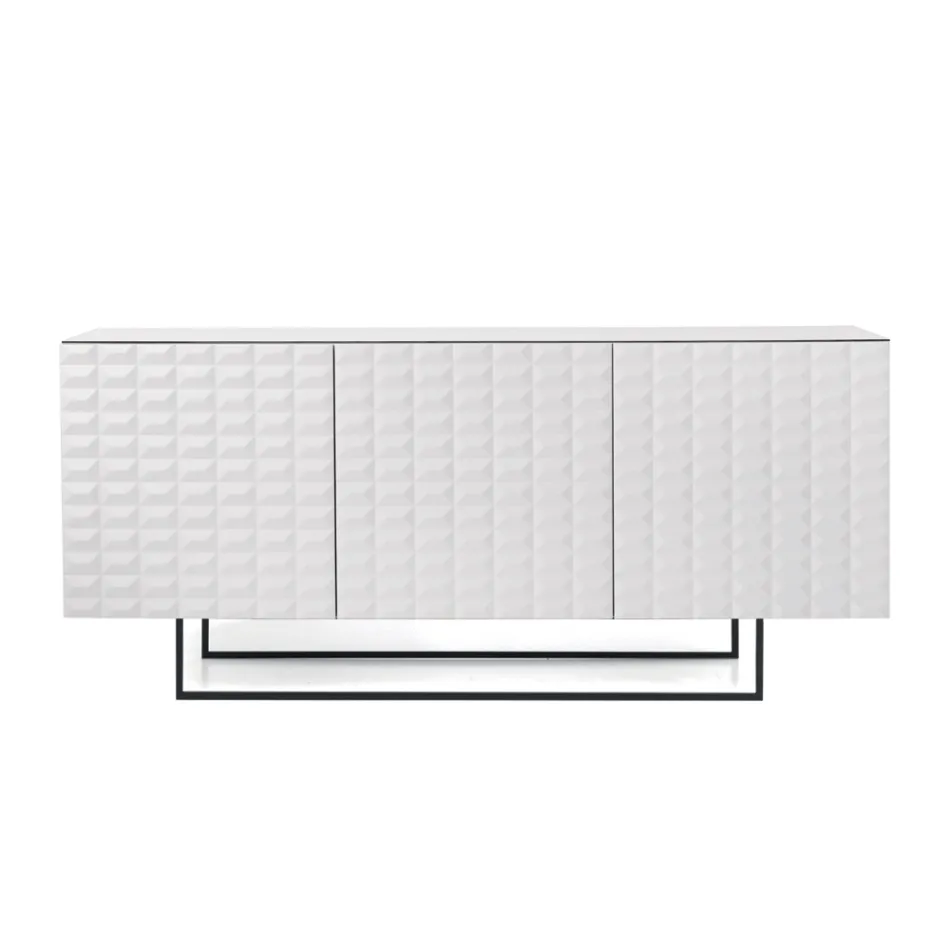 Skänk med 3 dörrar i MDF täckt med lackerad PVC Tillverkad i Italien - Dorotea Viadurini