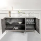 Skänk med 3 melamindörrar och plexiglasfötter Tillverkad i Italien - Musse Pigg Viadurini