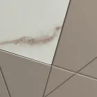 Skänk med 4 dörrar i lackerad MDF med pantograf och glasinsatser i marmoreffekt - Danila Viadurini