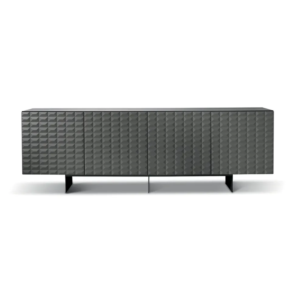 Skänk med 4 dörrar i MDF täckt med lackerad PVC Tillverkad i Italien - Dorotea Viadurini