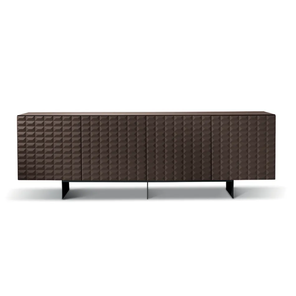 Skänk med 4 dörrar i MDF täckt med lackerad PVC Tillverkad i Italien - Dorotea Viadurini