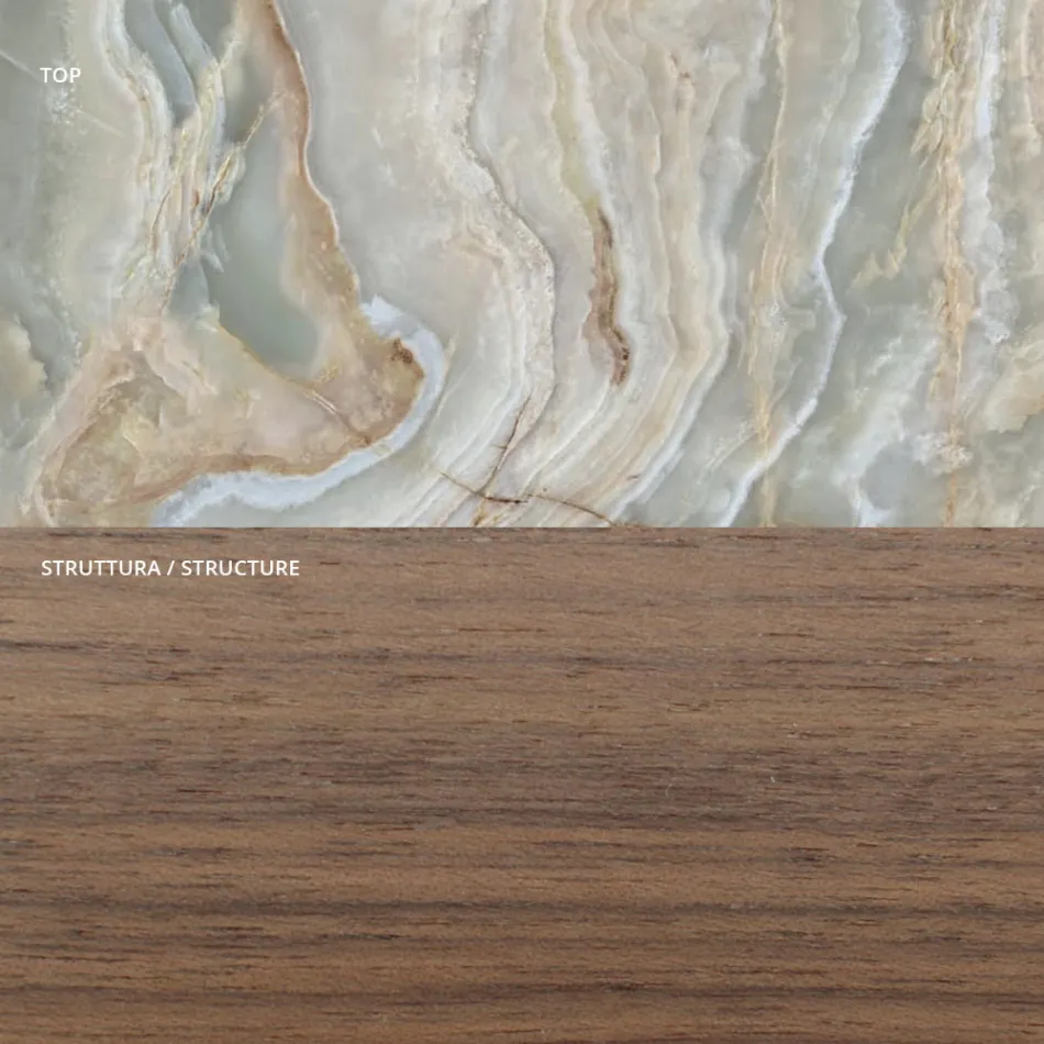 Skänk med Push-Pull-öppningsdörrar i blockboard-trä Tillverkad i Italien - Salerno Viadurini