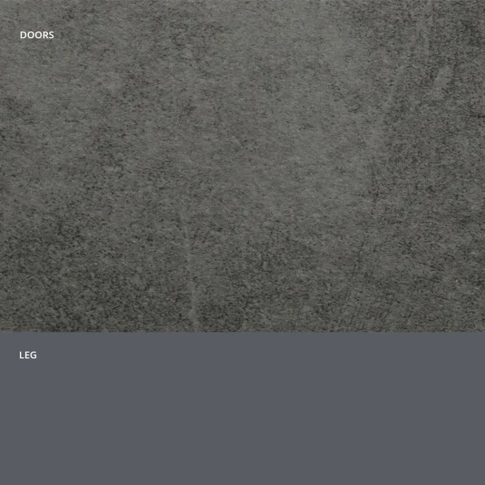 Skänk med steneffekt HPL-laminatdörrar Tillverkad i Italien - Fiorenza Viadurini