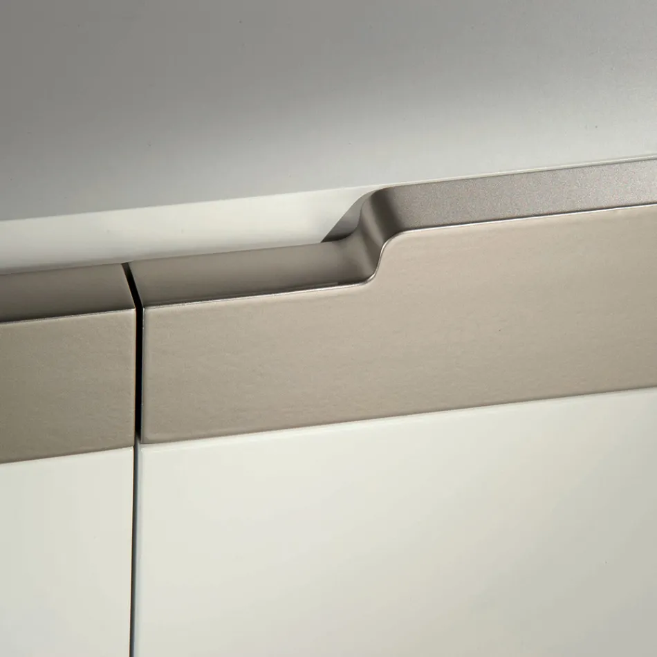 Skänk med kropp och dörrar i Mdf 4-fots bas Tillverkad i Italien - Korall Viadurini