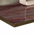 Vardagsrumsskänk i rökt glas och grön Guatemala marmor - Leonarda Viadurini