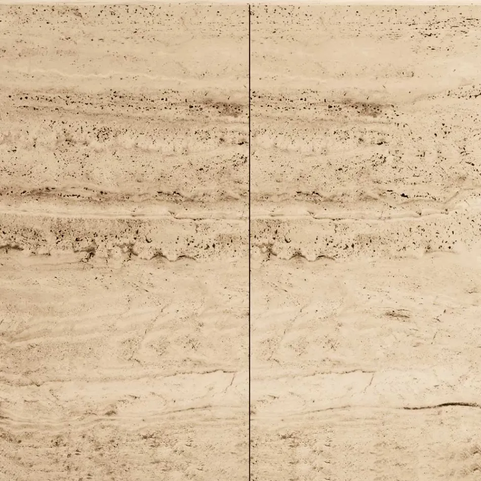 Vardagsrumsskänk med 2 dörrar i travertinmarmor. Tillverkad i Italien - Jon Viadurini