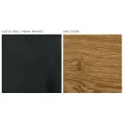 Vardagsrumsskänk med 2 dörrar i Country Knotted Oak och antracitglas finish - Ove Viadurini