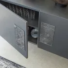 Vardagsrumsskänk med 2 eller 3 dörrar och glasinsatser Tillverkad i Italien - Olivo Viadurini