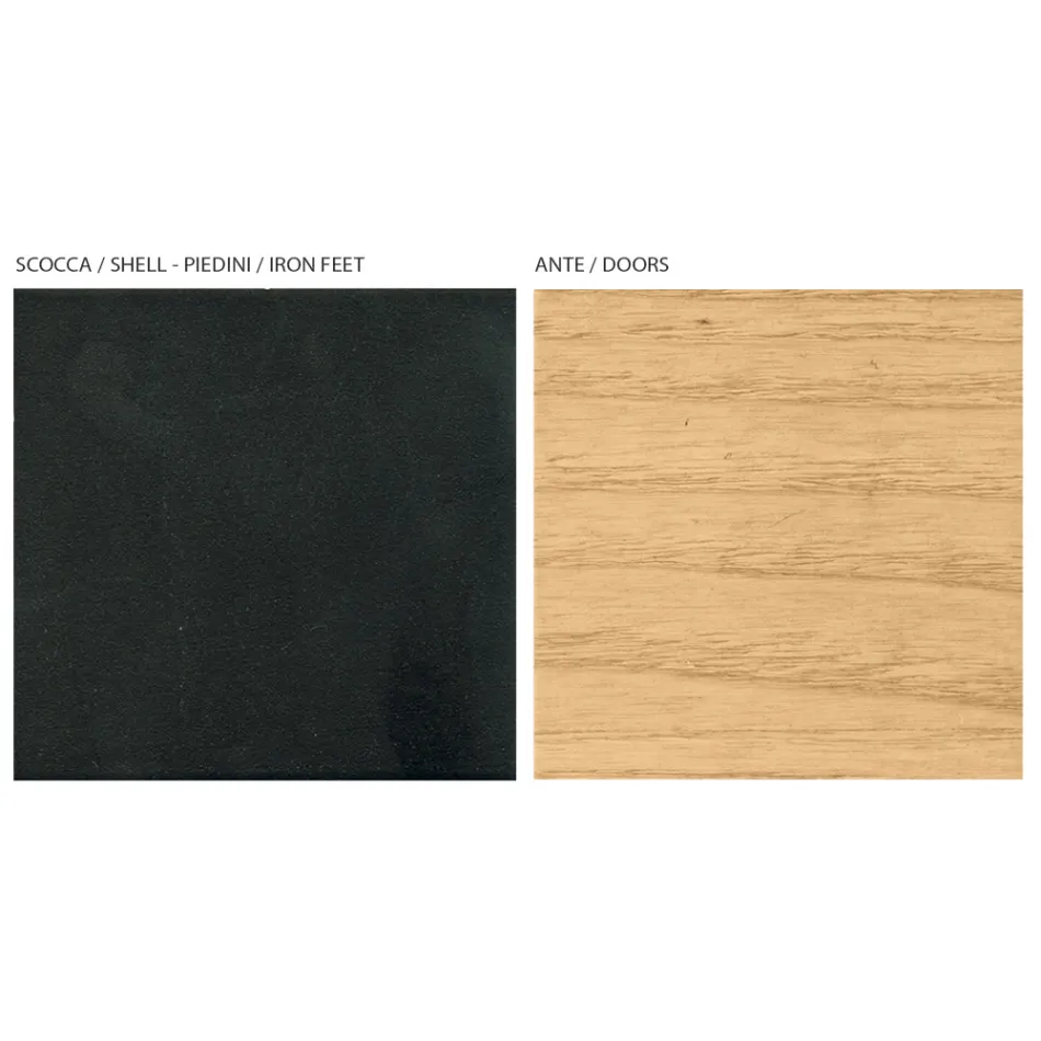 Vardagsrumsskänk med 2 eller 3 dörrar i naturlig ask-finish Tillverkad i Italien - Zehra Viadurini