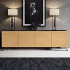 Vardagsrumsskänk med 4 dörrar i naturlig ask-finish Made in Italy - Melek Viadurini