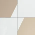 Vardagsrumsskänk med 4 dörrar i vitt glas och minkfinish Made in Italy - Eva Viadurini