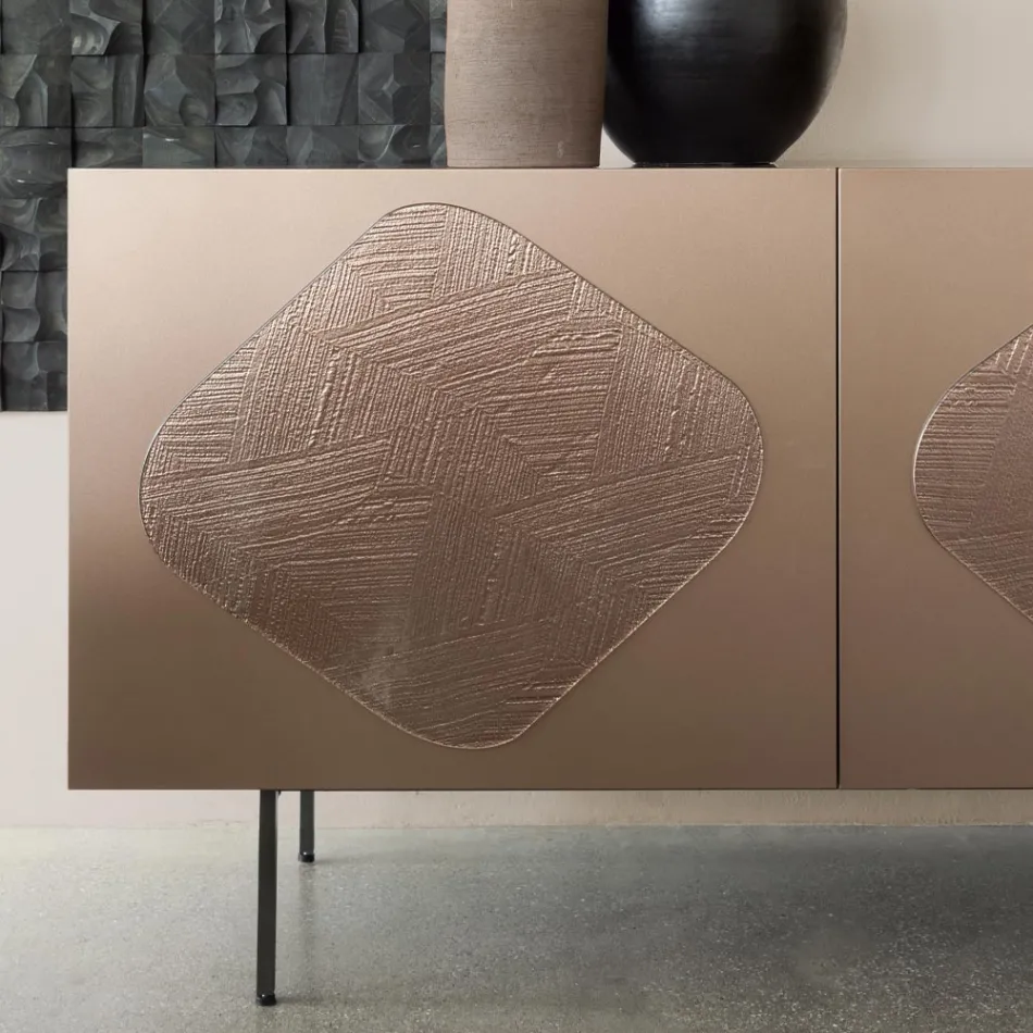 Vardagsrumsskänk med koordinerade glasinsatser Made in Italy - Palma Viadurini